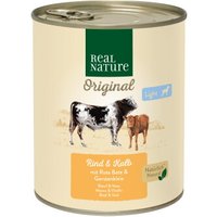 REAL NATURE Light nourriture humide chien, adulte, Bœuf et veau 6x800 g