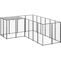 VidaXL Hundezwinger Stahl schwarz 2,2 m, 3,3 m, 1,1 m