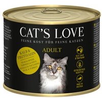 CAT'S LOVE Nourriture humide pour chat adulte Veau & dinde 24x200 g