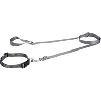 FIT+FUN Halsband+Leine Set dunkelgrau L