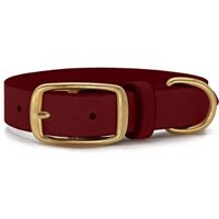 THE DOG IDEA Leder Halsband Dunkelrot XXL
