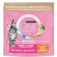 Purina ONE Croquettes Junior pour Chaton de 1 à 12 mois au Poulet 1,5 kg