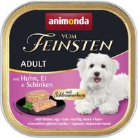 animonda Vom Feinsten nourriture humide pour chien adulte, Poulet, œuf & jambon aux coeurs gourmands 22x150 g