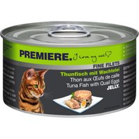 PREMIERE Fine Filets - Nourriture humide pour chat adulte en gelée Thon aux œufs de caille 48x100 g
