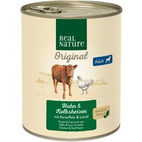 REAL NATURE nourriture humide chien adulte Cœurs de Veau & Poulet 6x800 g