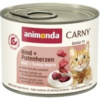 animonda Carny nourriture humide pour chat senior Bœuf et cœurs de dinde 24x200 g