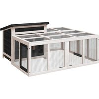 VidaXL Kaninchenstall 144x123x67,5 cm (L x B x H) grau
