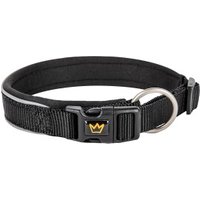 Rudelkönig Hundehalsband - Gepolstertes Halsband Paola schwarz 30 cm, 35 cm