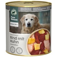 Pure Nature nourriture humide pour chien senior bœuf avec poulet 6 x 800 g