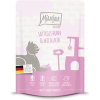 MjAMjAM nourriture humide pour chat adulte Quetschie poulet et saumon sauvage 6x300 g