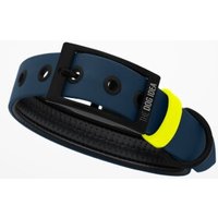 THE DOG IDEA Biothane Halsband Navy neon gelb L