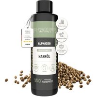 ALPHAZOO Premium Hanföl für Hunde & Katzen I Entspannung und Fellglanz 300 g