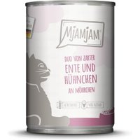 MjAMjAM nourriture humide pour chat adulte, Duo 6x400 g Canard et poulet