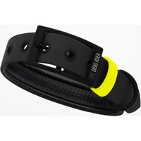 THE DOG IDEA Biothane Halsband Schwarz neon gelb XS