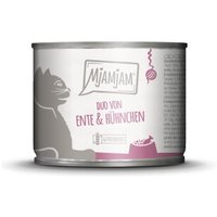 MjAMjAM nourriture humide pour chat adulte, Duo 6x200 g Canard et poulet