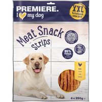 PREMIERE Meat Snack Stripes pour chien, Poulet 4x250 g