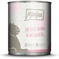 MjAMjAM nourriture humide chat adulte 6x800 g poulet et saumon sauvage