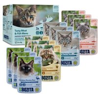 BOZITA nourriture humide chat bouchées en sauce au poisson et à la viande Multibox 12x85 g