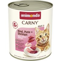 animonda Carny nourriture humide pour chat adulte Bœuf, dinde et crevettes 24x800 g