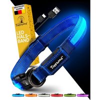 Tierhood Leuchtehalsband LED Halsband blau L