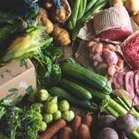 Seasonal organic veg box plus meat - bumper