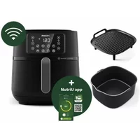 Philips Series 5000 Connected HD9285 XXL - Friteuse avec peu d'huile - 7.2 litres - 2 kWatt - argent foncé/noir