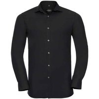 Russell Collection - "Ultimate" Formelles Hemd für Herren Langärmlig (Schwarz)
