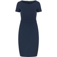 Tailliertes marineblaues Kleid mit Flügelärmeln Punto