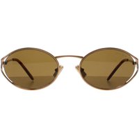 Miu Miu Oval Damenbrille Messing Gold Dunkelbraun Sonnenbrille MU52YS
