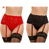 Paris Hollywood Porte-Jarretelles Dentelle & String Rouge