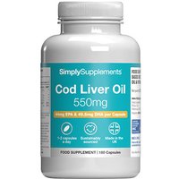 Simply Supplements Cod Liver Oil 550mg (180 Capsules)