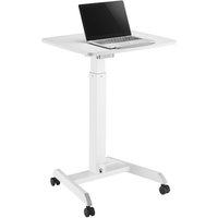 ProperAV Mobile Sit-Stand Desk Workstation - White