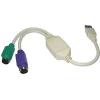 Cables Direct CDLSB-902 PS/2 cable 2x 6-p Mini-DIN USB A White