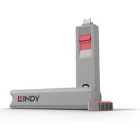 Lindy USB Type C Port Blocker Key - Pack of 4 Blockers. Pink