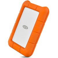 LaCie Rugged USB-C external hard drive 2 TB Orange. Silver