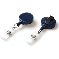 Digital ID Dark Blue ID Badge Reels with Strap Clip (Pack of 50)