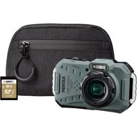 Pentax WG-1000 16MP 4x Zoom Tough Compact Camera - Olive - Camera + 64