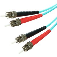 Cablenet OM3 50/125 ST-ST Duplex Aqua LSOH Fibre Patch Lead