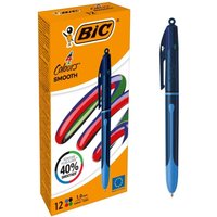 BIC 4 COLOURS PRO BALLPOINT BLK PK12