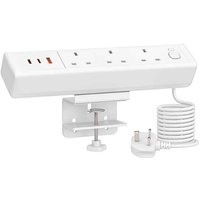 Proline DESK POWER POD 3 x 13A + 1 USB-A & 2 X USB-C (65W) - WHITE