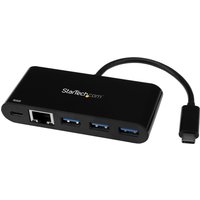 StarTech.com 3 Port USB-C Hub with Gigabit Ethernet & 60W Power De