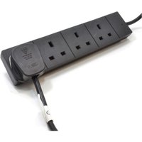 FDL 4 WAY MAINS STRIP - BLACK - 2M