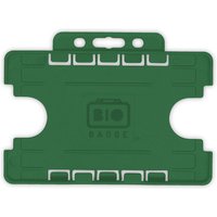BioBadge Dark Green Dual Holders Landscape - Pack of 100