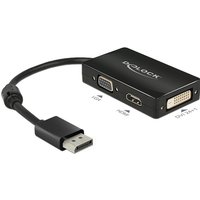 DeLOCK 0.16m DisplayPort/VGA+HDMI+DVI VGA (D-Sub)+ HDMI + DVI Black