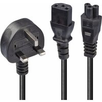 FDL 2M UK MAINS PLUG TO C13 & C5 SPLITTER CABLE