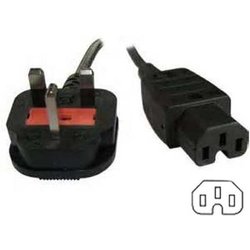 Fdl 1M Uk Mains Cable - Uk Plug To Iec C15 (Hot) Socket