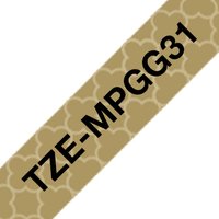 Brother TZ-EMPGG31 DirectLabel black on gold Laminat 12mm x 4m for Bro