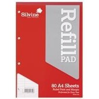 Silvine HB PUNCHED REFILL PAD A4 PK6
