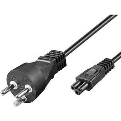 Fdl 2M Danish Mains Plug To C5 Clover Leaf Socket Cable