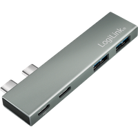 LogiLink USB 3.2 Gen2x2 Hub. 4-port. PD. for MacBook and iPad. silver